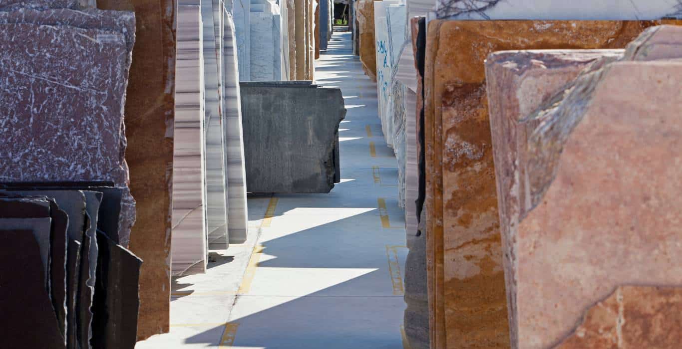 different marble slabs