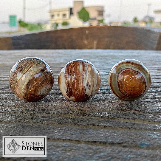 small 3 onyx multi green and brown balls