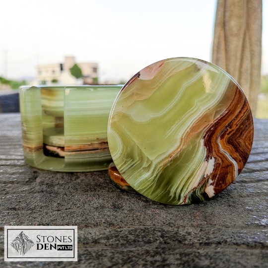 green onyx tea coaster